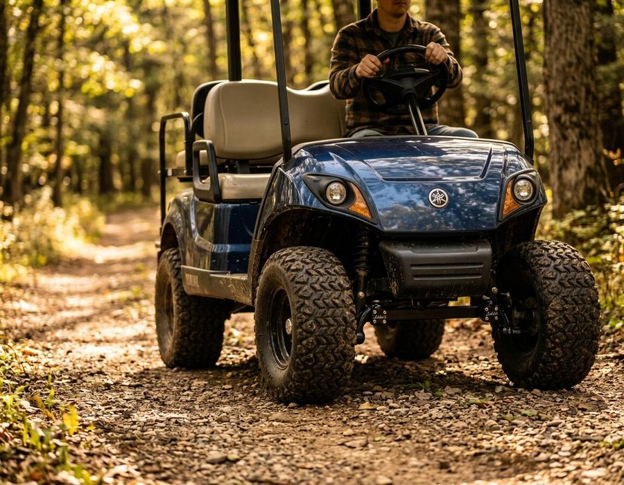 Two golf carts side by side showing 3-inch and 6-inch lift options